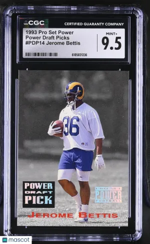 1993 Pro Set Power Jerome Bettis Rookie Power Draft Picks #PDP14 CGC 9.5 St. Louis Rams
