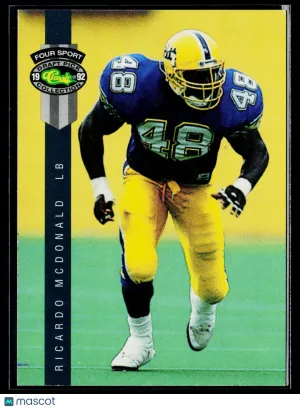 1992 Classic Four Sport Draft Pick Collection Ricardo McDonald #148