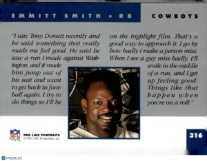 1992 Pro Line Portraits Emmitt Smith #316
