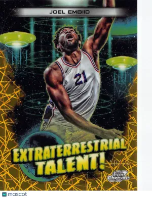 2023-24 Topps Chrome Cosmic Joel Embiid Gold Extraterrestrial Talent /50 #ET-14 Philadelphia 76ers