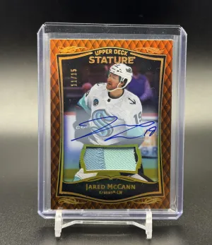 2023 UPPER DECK STATURE ORANGE #21 JARED MCCANN PATCH AUTO /15
