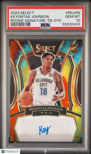 2023 Panini Select Rookie Signatures Keyontae Johnson Rookie SIG Tie Dye Prizm PSA 10