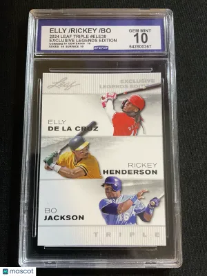 2024 Leaf Exclusive Legends Edition Rickey Henderson Elly De La Cruz Bo Jackson CCG 10