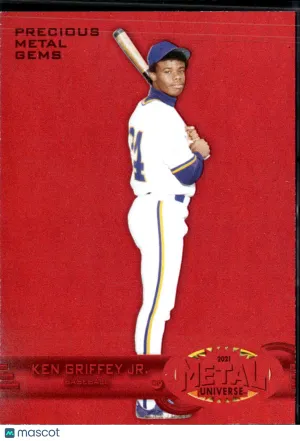 Ken Griffey Jr. 2021 SkyBox Metal Universe Precious Gems Red /100 Seattle Mariners