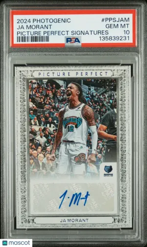 2024 Panini Photogenic Picture Perfect Signatures Ja Morant PSA 10