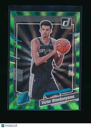 2023-24 Panini Donruss Victor Wembanyama #220 Holo Green Laser Rookie