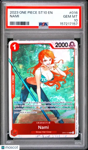2023 One Piece Ultra Deck St10-The Three Captains Nami PSA 10 #016