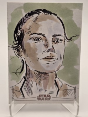 2026 Topps Chrome Star Wars Sketch Card of Rey by Basak Kahraman 1/1