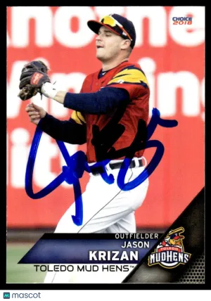 2018 Choice Baseball Card Jason Krizan Toledo Mud Hens #13 Excellent