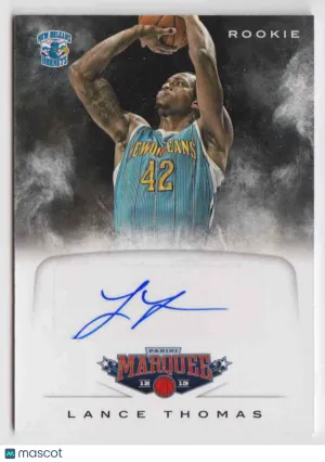 2012-13 Panini Marquee Lance Thomas Rookie Auto New Orleans Hornets Basketball Card #86