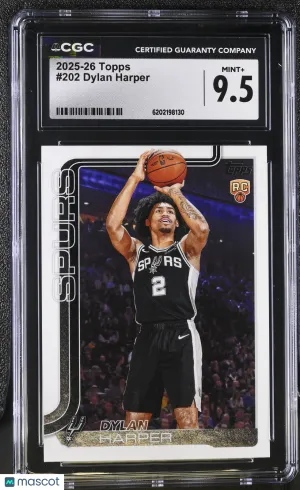 2025-26 Topps Dylan Harper Rookie #202 CGC 9.5 San Antonio Spurs