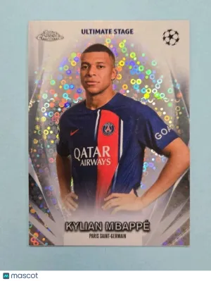 2023/24 Topps UEFA Club Competitions Kylian Mbappé Ultimate Stage Chrome Promo Insert