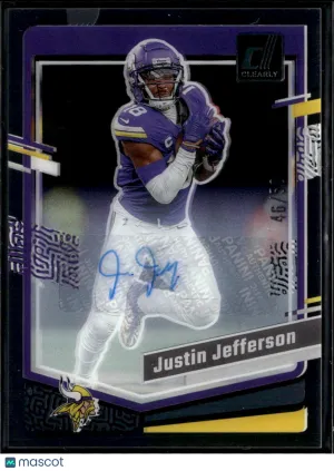 Justin Jefferson 2024 Panini Clearly Donruss Football Auto /50 Minnesota Vikings