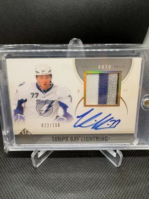 2010 UPPER DECK SP AUTHENTIC #16 VICTOR HEDMAN 4 COLOR LIMITED AUTO PATCH /100