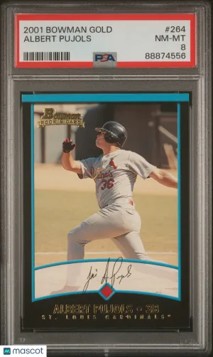 2001 Bowman Gold Albert Pujols Rookie #264 PSA 8 St. Louis Cardinals