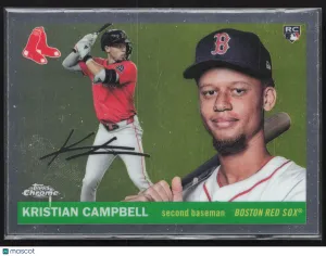 2025 Topps Heritage Baseball Kristian Campbell #318 Chrome Green Border RC