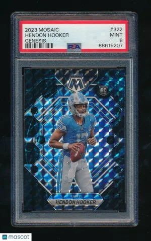 2023 Panini Mosaic Hendon Hooker #322 Genesis Mosaic Parallel/Variety Rookie PSA 9