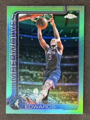 2025-26 Topps Chrome Update #17 Anthony Edwards Aqua Refractor /199