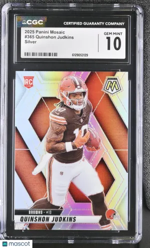 2025 Panini Mosaic Quinshon Judkins Silver Rookie #365 CGC 10 Cleveland Browns
