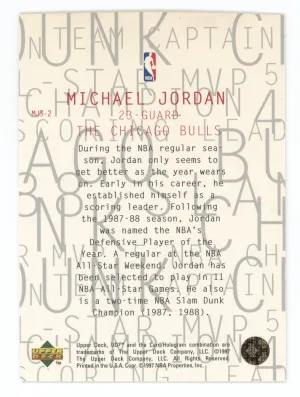 1997 Upper Deck UD3 MJ3 Michael Jordan #MJ3-2 back