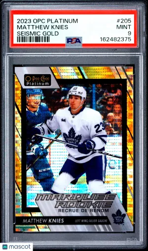 2023 Upper Deck O-Pee-Chee Platinum Matthew Knies Seismic Gold Rookie /50 PSA 9