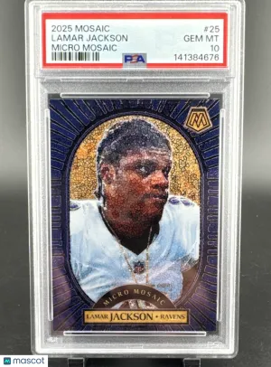 2025 Panini Mosaic Lamar Jackson #25 [Base] Insert PSA 10