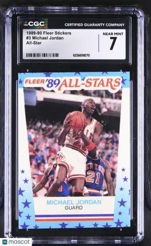 1989-90 Fleer Stickers Michael Jordan All-Star #3 CGC 7 Chicago Bulls