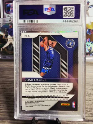 2018 Panini Prizm Josh Okogie #37 Fast Break Rookie PSA 10 back