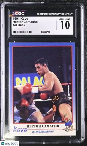 Graded 1991 Kayo Ad Back Hector Camacho Boxing Card CGC 10