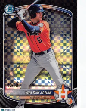 2025 Bowman Chrome Walker Janek Black X-Fractor /10 Rookie #BDC-45 Houston Astros