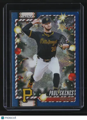 Paul Skenes 2026 Topps Holiday #H7-Blue Glitter