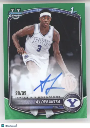 2025 Bowman Chrome U Prospect Autograph AJ Dybantsa #AD Green 20/99 1st Bowman