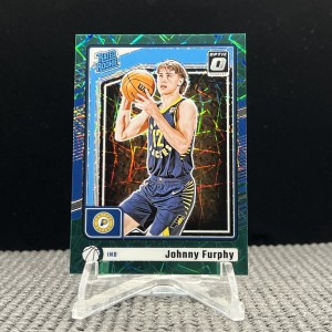 Panini 2024-25 Donruss Optic Johnny Furphy Rated Rookie Green Lazer Jersey Match 12/49 #261