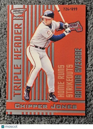 2000 Pacific Revolution Triple Header #1 Chipper Jones /899