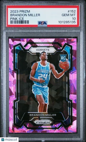 2023-24 Panini Prizm Brandon Miller Pink Ice Prizm Rookie RC #152 Charlotte Hornets PSA 10