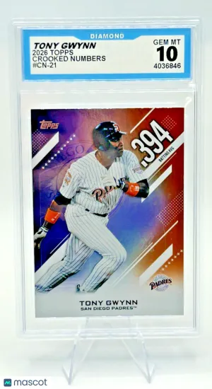 2026 Topps Tony Gwynn Crooked Numbers CN-21 Padres Diamond Gem Mint 10