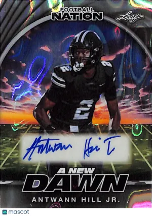 2025 Leaf Football Nation A New Dawn Antwann Hill Jr. Auto 14/15 #NA-AHJ Arkansas Razorbacks