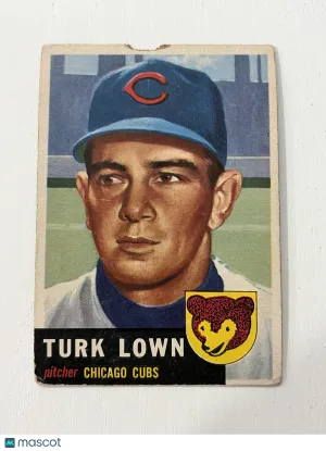 1953 Topps Turk Lown #130 Piece of card missing
