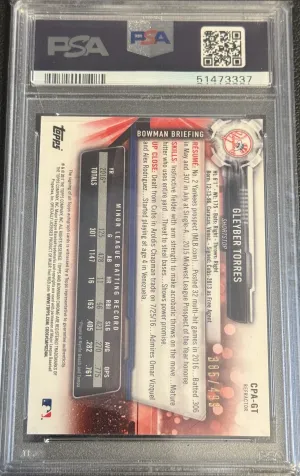 2017 Bowman Prospect Autographs Gleyber Torres Pros.auto-Chrome-Ref. /499 PSA 9 back