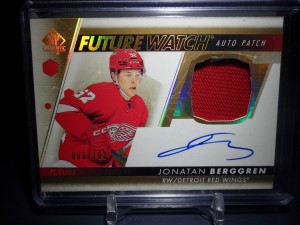 2022-23 SP Jonatan Berggren Future Watch Auto Patch RC SP 6/100 Jonatan Berggren #062