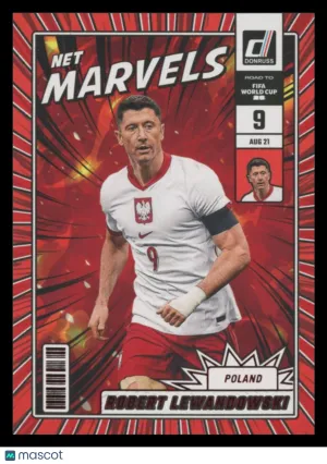 Robert Lewandowski 2025 Panini Donruss Road to FIFA World Cup Net Marvels #7 Red Poland
