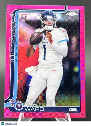 2025 Topps Chrome Cam Ward Pink X-Fractor RC Tennessee Titans