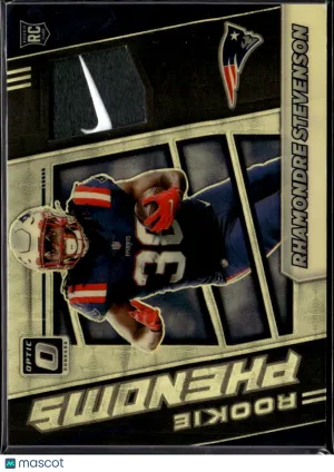 Rhamondre Stevenson 2021 Panini Donruss Optic Rookie Phenoms Patch RC Memorabilia Nike Swoosh New England Patriots
