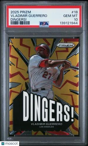 2025 Panini Prizm Dingers! Vladimir Guerrero #18 PSA 10 front