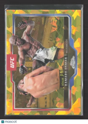 2025 Topps Chrome UFC Kamaru Usman #27 Yellow Geometric Trading Card