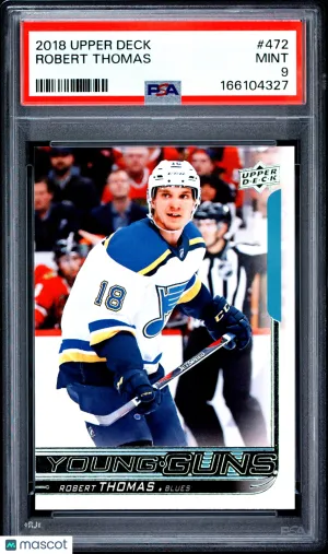 2018/19 Upper Deck Robert Thomas #472 Young Guns Rookie PSA 9