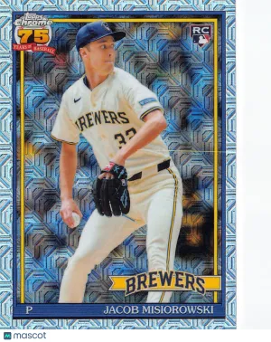 2026 Topps Chrome Jacob Misiorowski Mojo Refractor Rookie RC #91C-54 Milwaukee Brewers