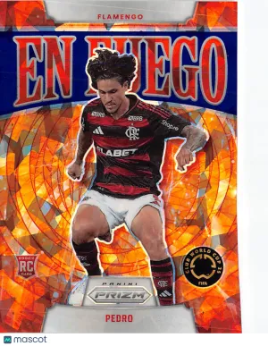 2025 Panini Prizm FIFA Club World Cup Pedro Orange Ice /99 RC #14 Flamengo