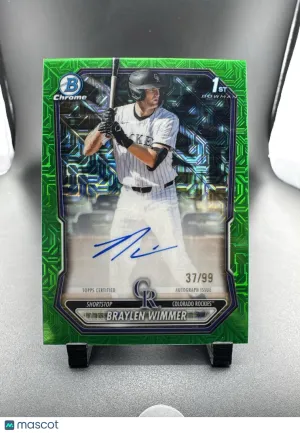 2024 Topps Bowman Chrome Braylen Wimmer #CPA-BW Green Mojo Refractor /99