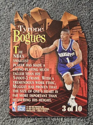 1996 SkyBox Z-Force Big Men on Court #3 Muggsy Bogues Tyrone Bogues back
